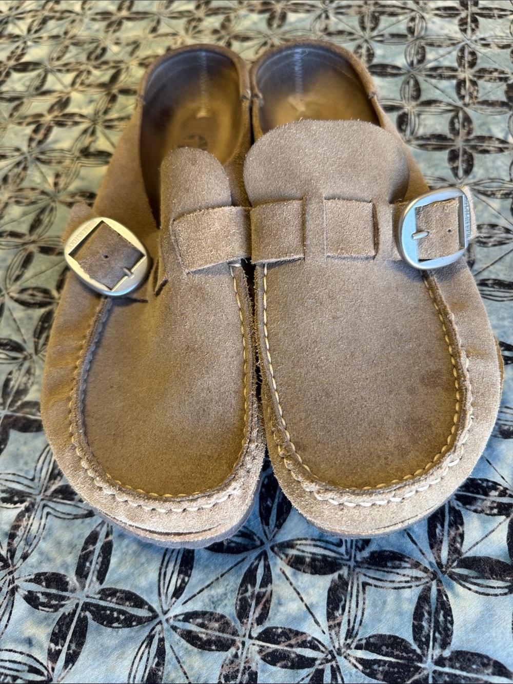Birkenstock Buckley Suede Buckle Slip-Ons in Taupe - Picture 6 of 6